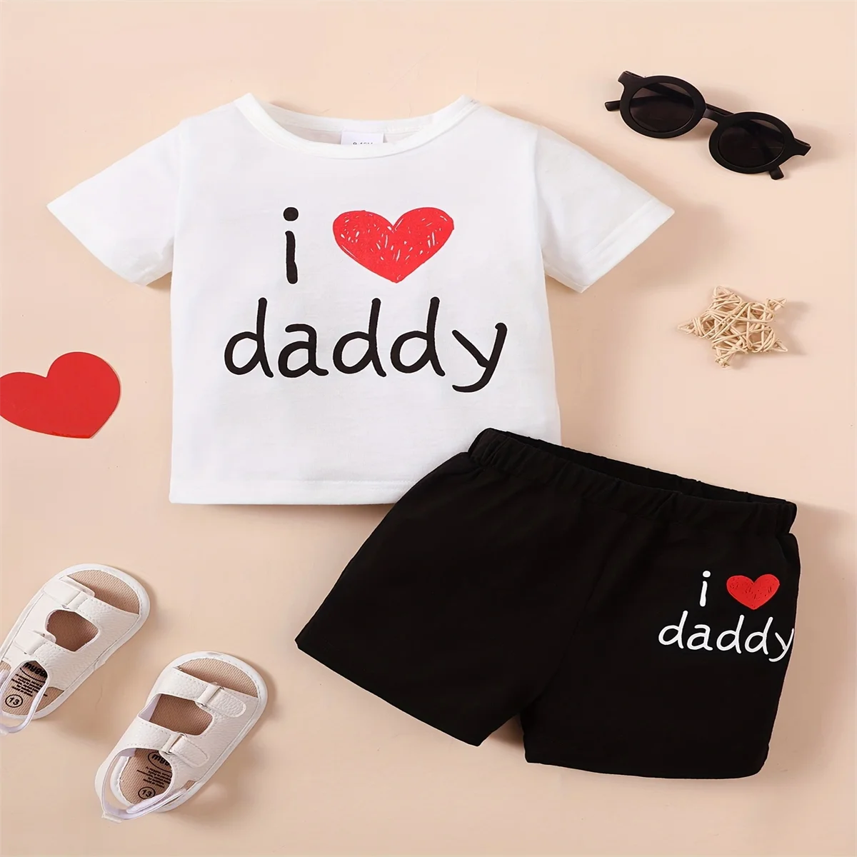 Baby "I love Daddy" 2-Piece Summer Set – Unisex Outfit